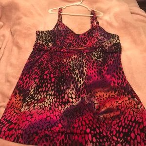 Pink leopard printed dress